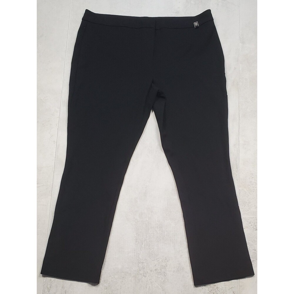 Annie Klein Women’s Black Stretch Career Pants Slim Ankle Size 14 Pull On